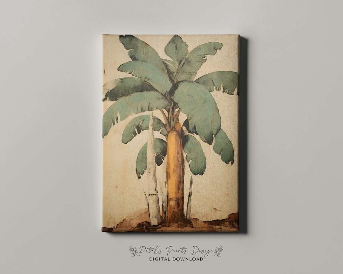Banana Tree Sage Green Leaves Watercolor Tropical Botanical Poster - Image 4
