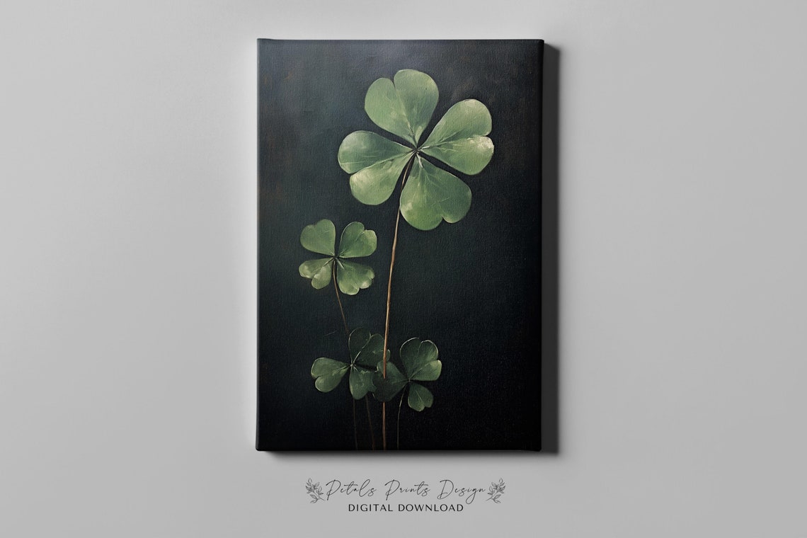 Shamrock Clover Dark Background St Patricks Day Irish Poster - Image 4