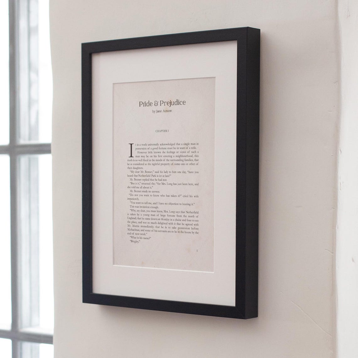 Jane Austen Pride And Prejudice Chapter One First Page Art Print - Image 4