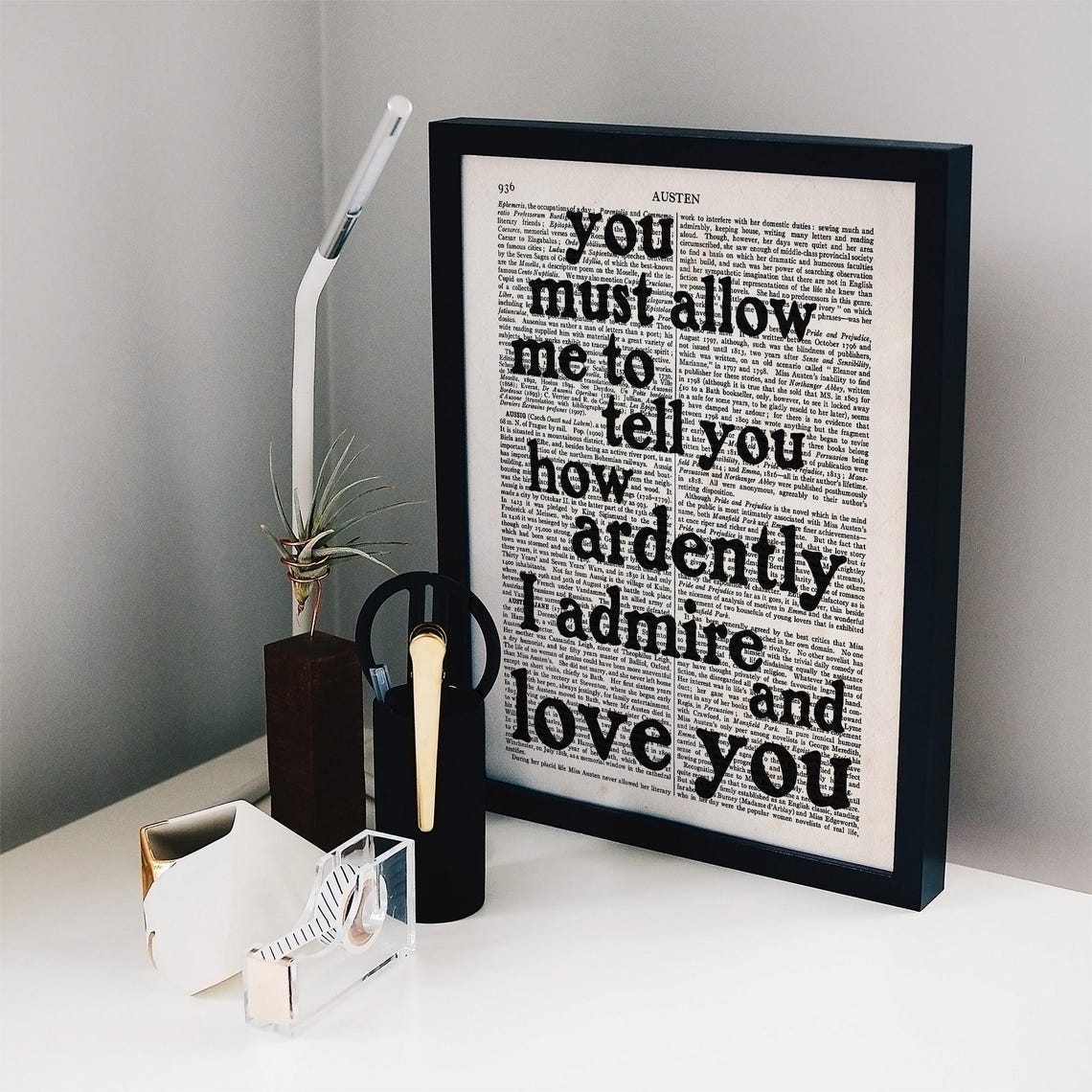 Jane Austen You Must Allow Me To Tell You How Ardently Quote Poster - Image 2