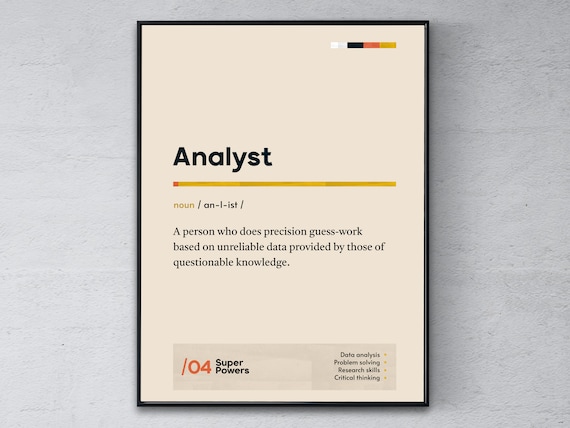 Funny Analyst Definition Dictionary Style Modern Office Poster