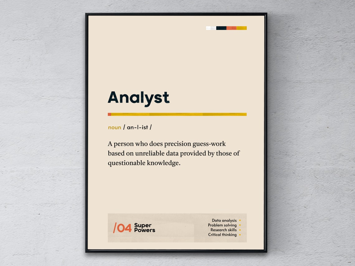 Funny Analyst Definition Dictionary Style Modern Office Poster