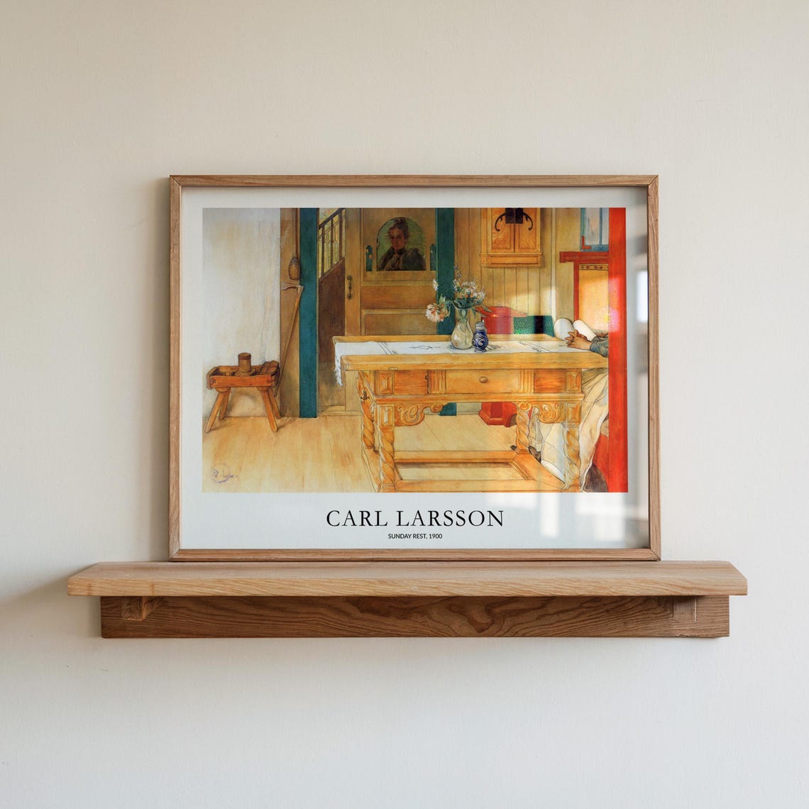Carl Larsson Sunday Rest 1900 Wooden Table Quiet Interior Art Poster