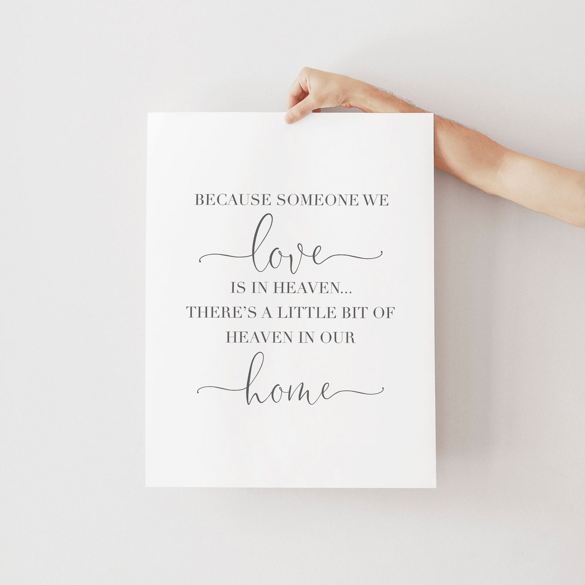 Because Someone We Love Is In Heaven Memorial Quote Wall Art - Image 2