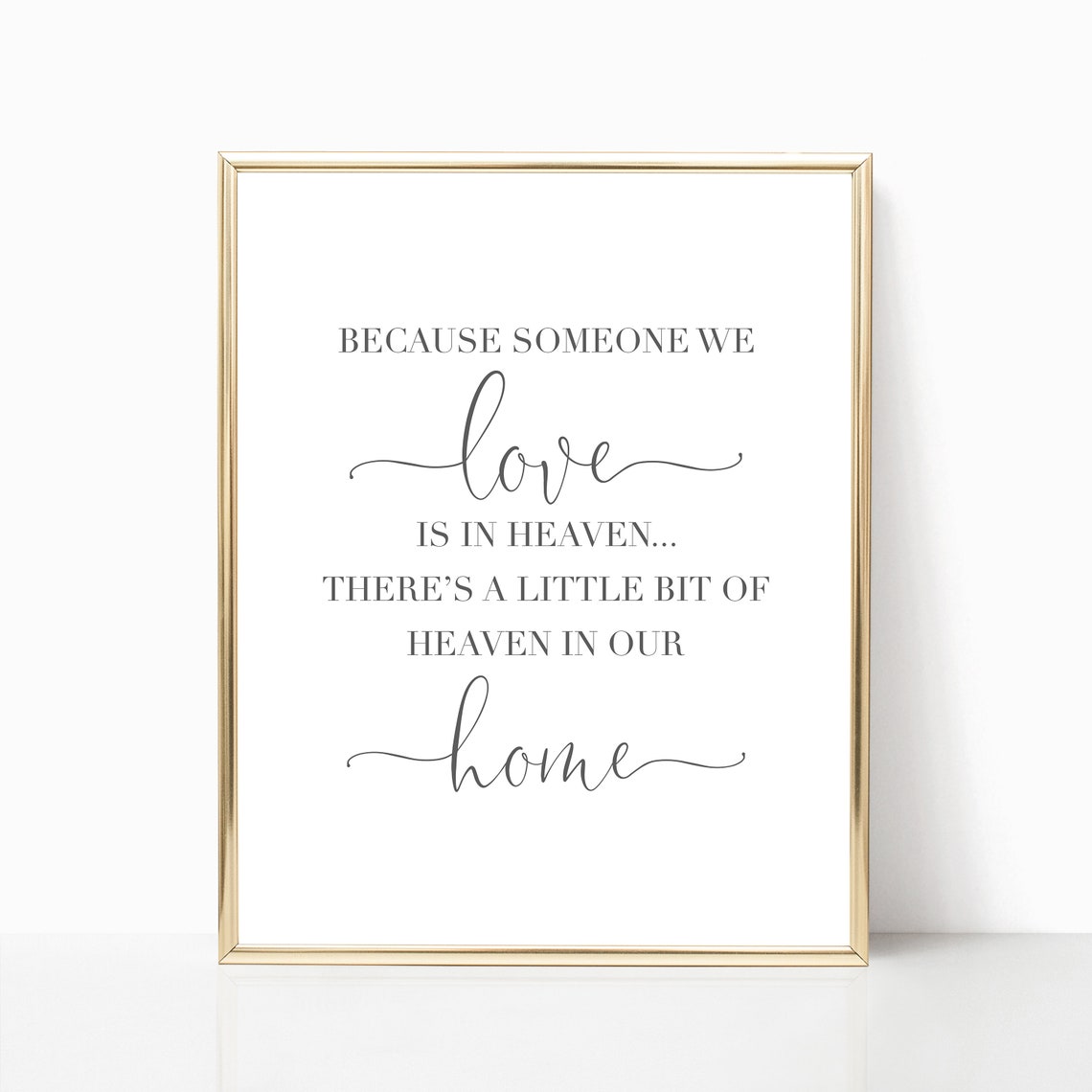 Because Someone We Love Is In Heaven Memorial Quote Wall Art