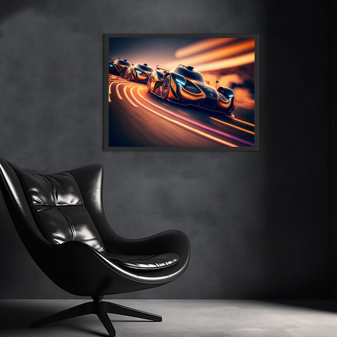 Futuristic Car Racing Sports Car Poster Classic Race Print Painting Boys Room Poster Sport Car Decor Youth Wall Art - Image 2