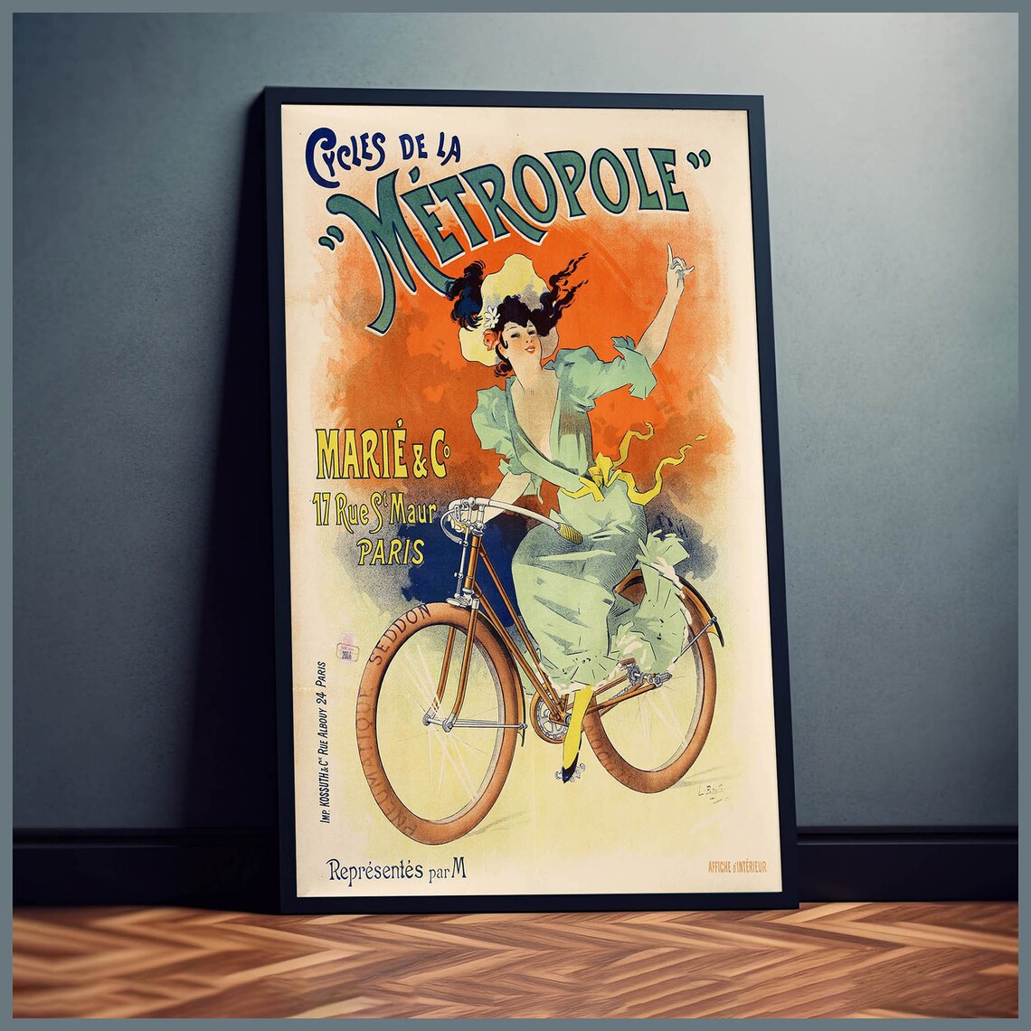 French Bicycle Advertisement, Vintage Retro Poster