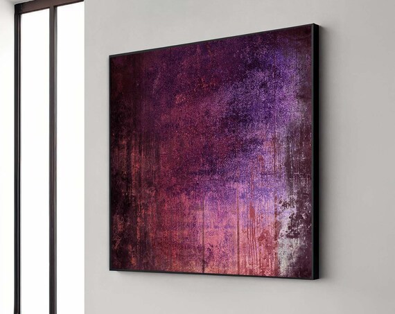 Abstract Purple Haze Canvas Modern Wall Art Textured Painting Ready To Hang