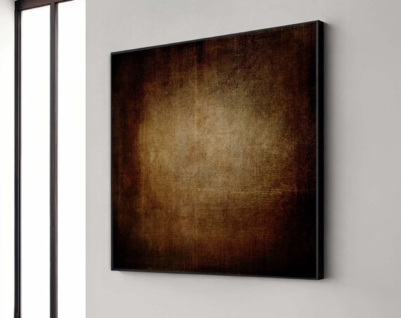 Abstract Art Vintage Brown Grunge Canvas Rustic Textured Wall Inspired Decor Ready To Hang