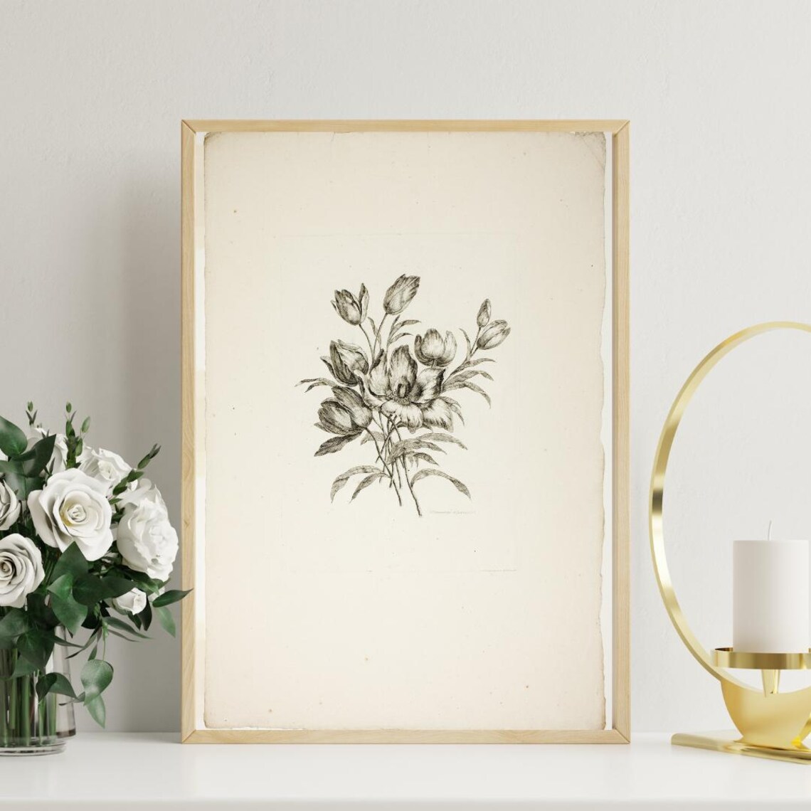 Flower Drawing Vintage Botanical Art Print - Image 2