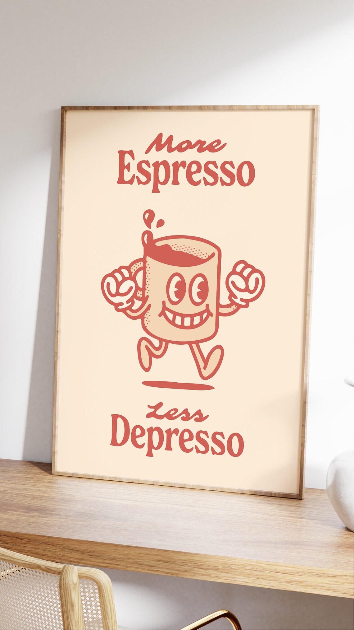 Retro Coffee Poster, Quirky Espresso Kitchen Art Print - Image 2