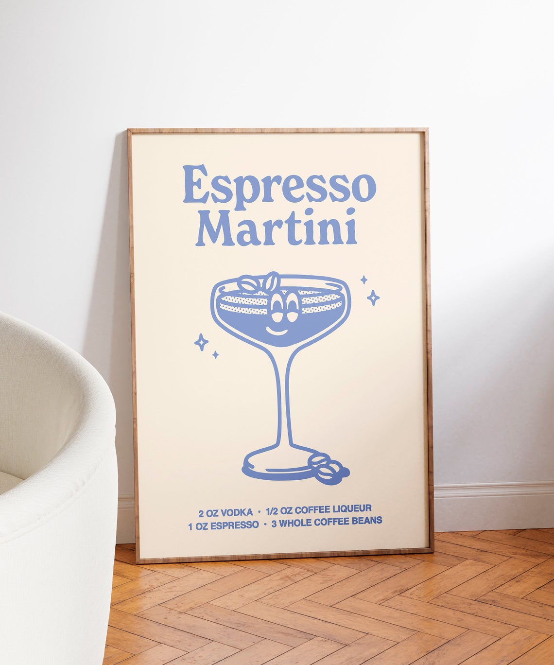 Espresso Martini Classic Retro Cocktail Recipe Blue Bar Poster - Image 7