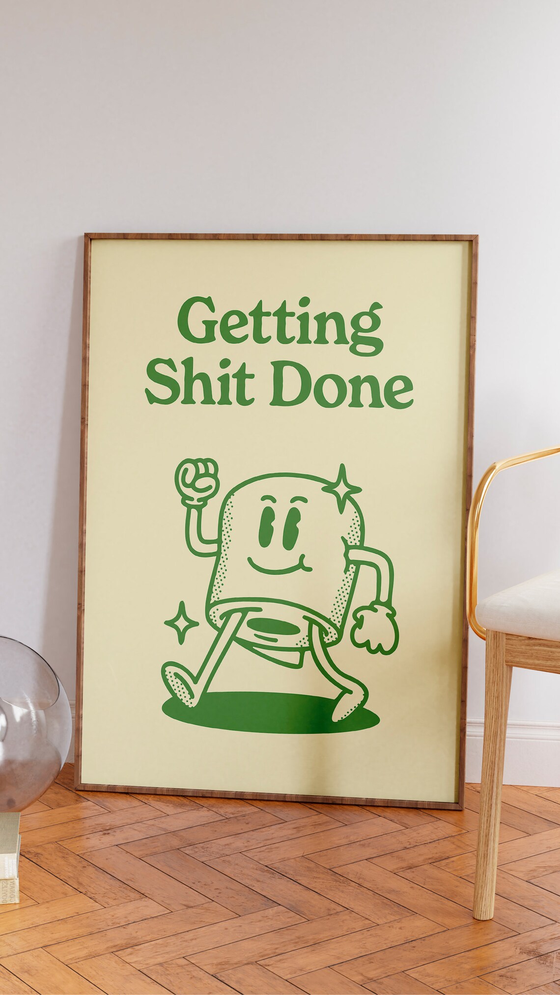 Get Shit Done Retro Bathroom Humor Art Print - Image 2