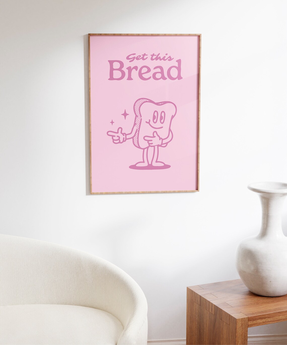 Bread Retro Character Positive Quote Art Print - Image 6