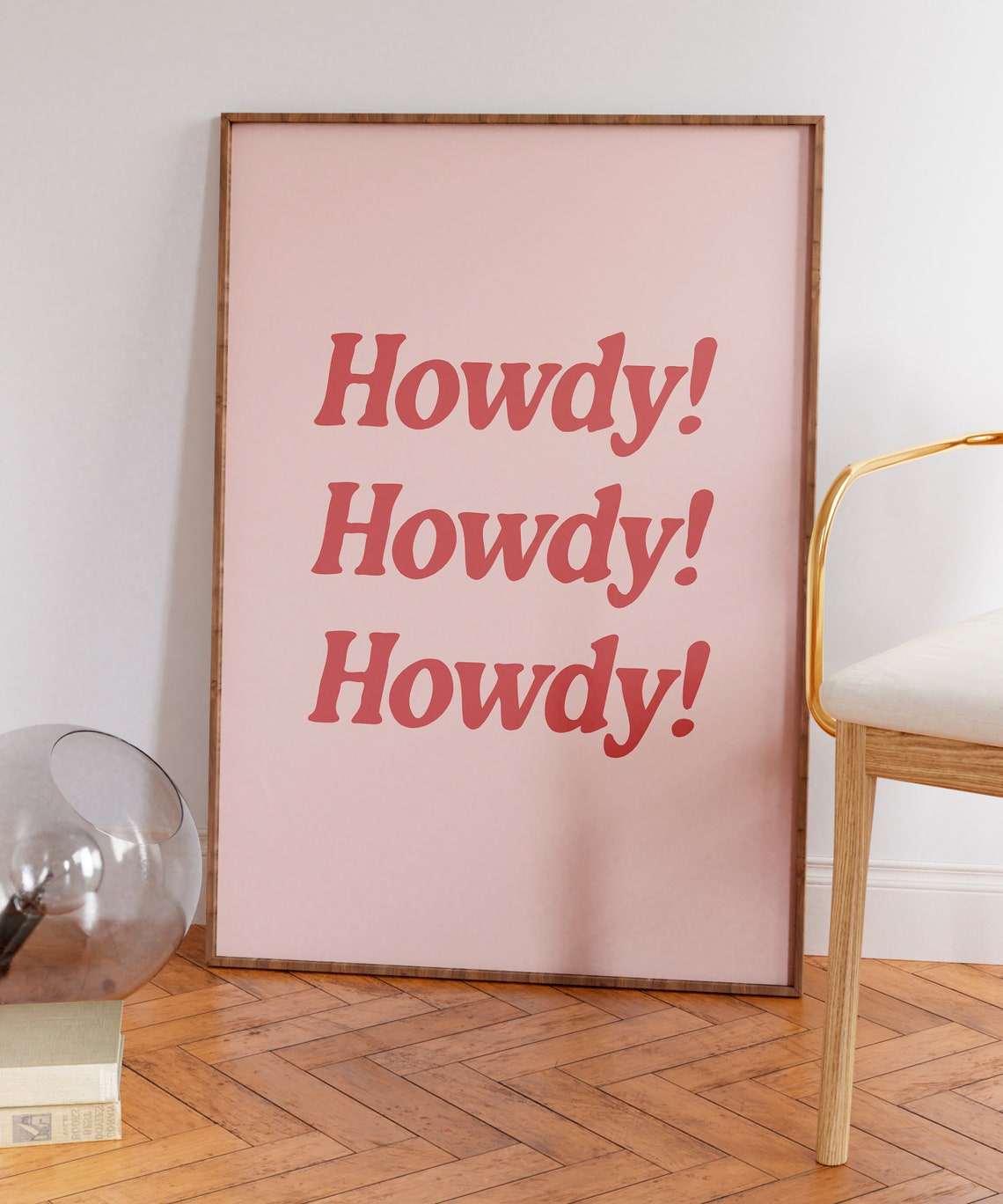 Howdy Western Wild Retro Typography Pink Cowboy Quote Poster - Image 5