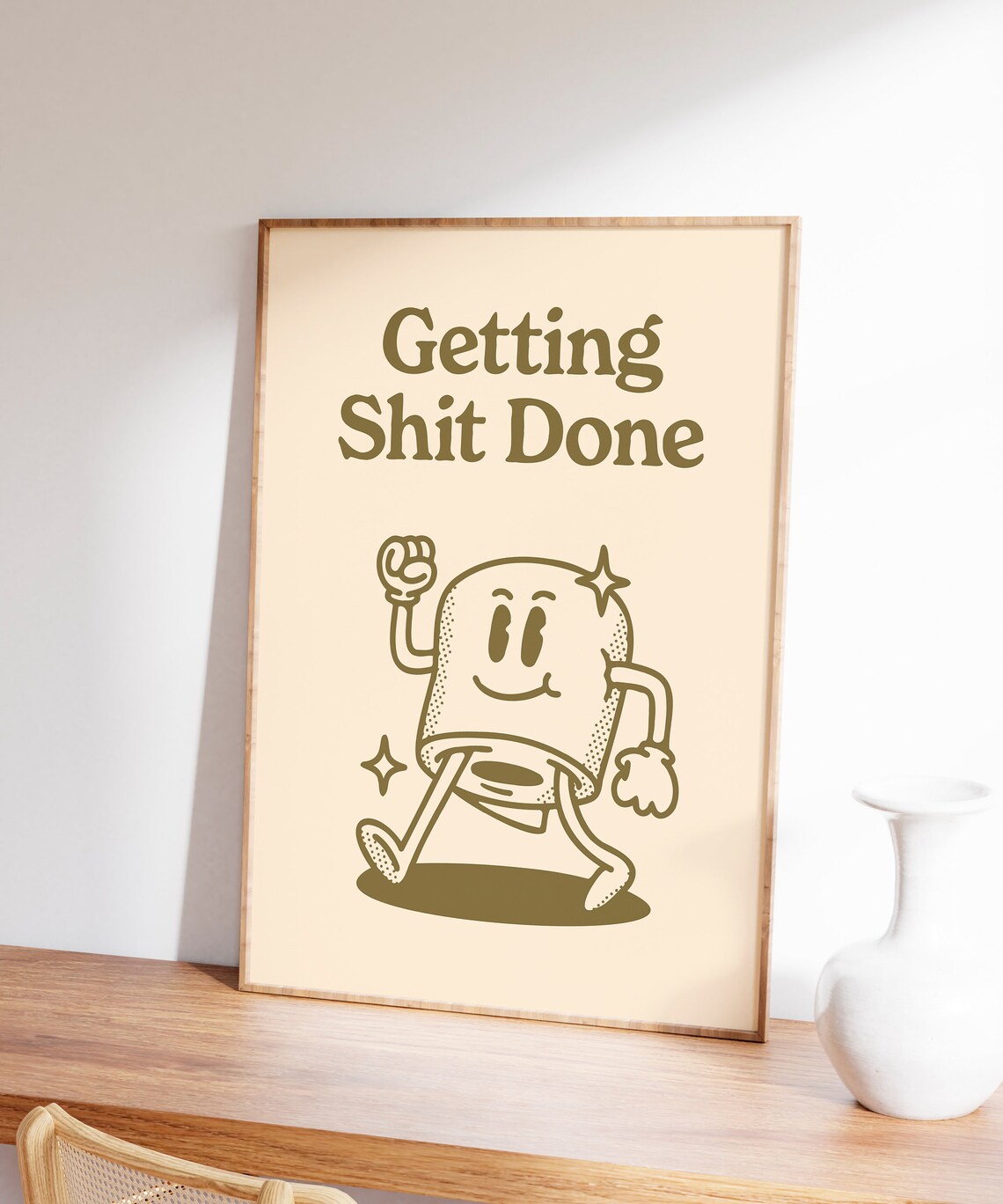 Getting Shit Done Quote, Retro Wall Art Print - Image 5