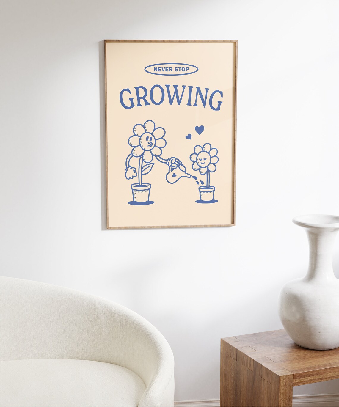 Never Stop Growing Retro Positivity Art Print - Image 4
