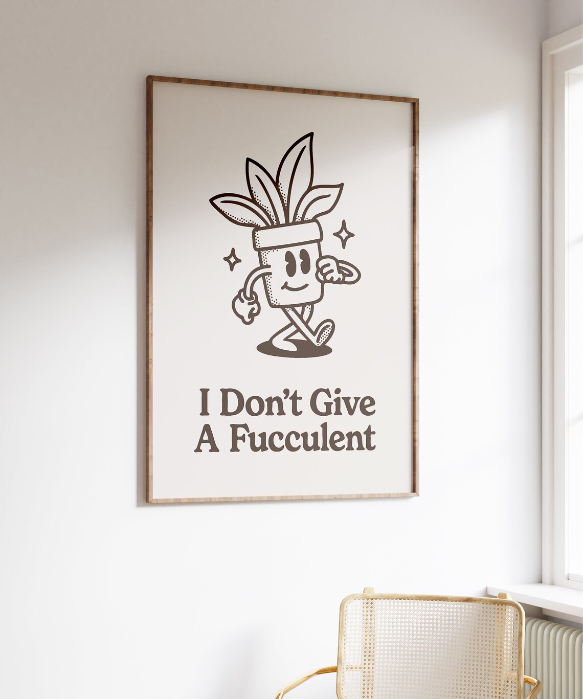 Retro Succulent Art Print, Funny Quote Style - Image 3