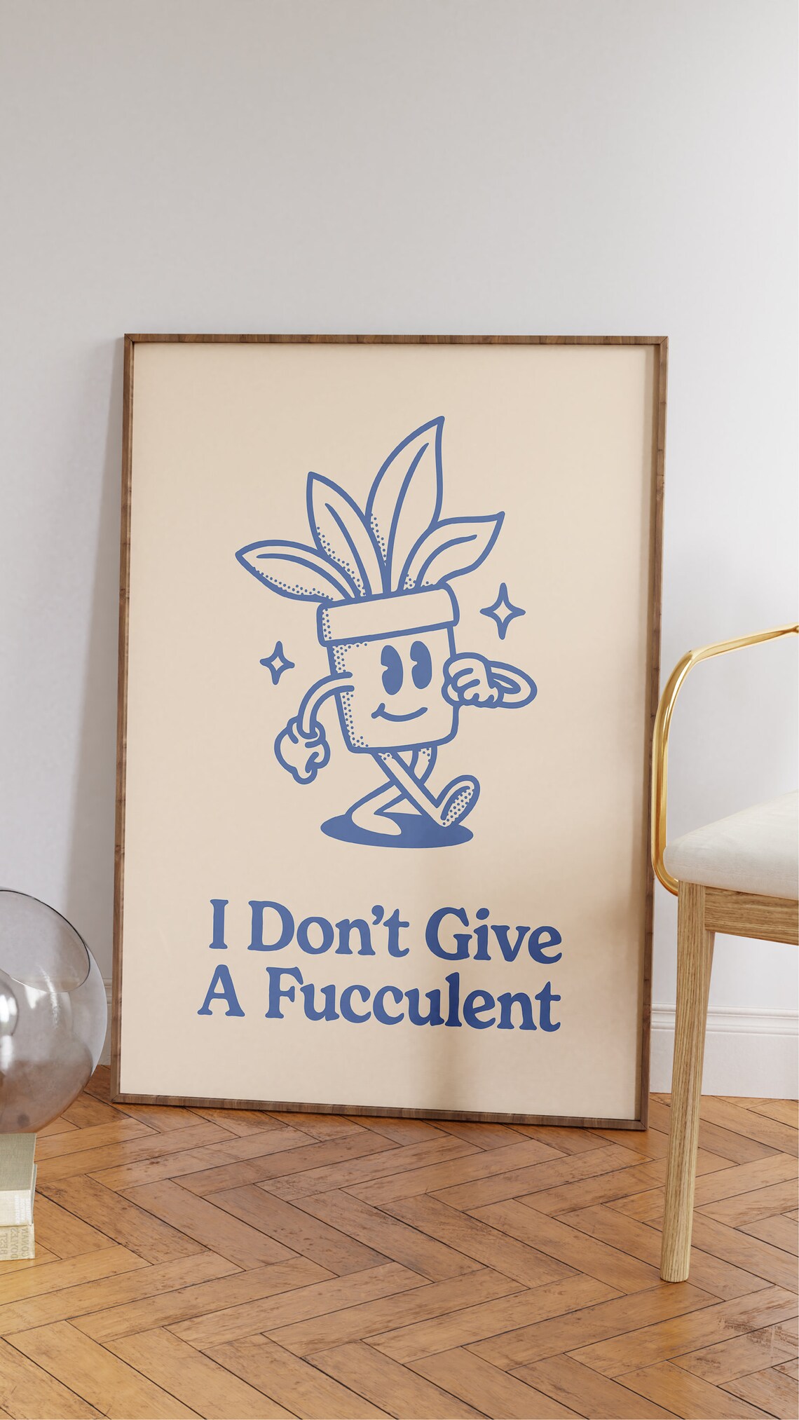 Succulent Retro Plant Art Print, Quirky Decor - Image 2