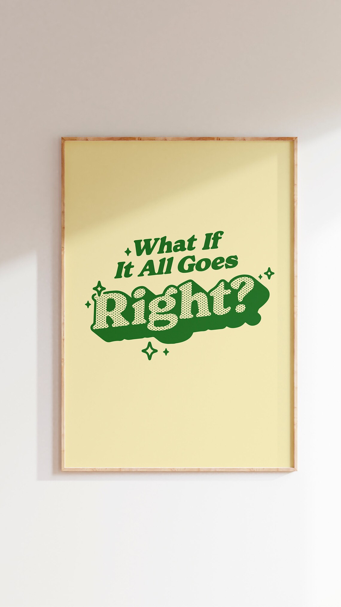 What If It All Goes Right Green Seventies Retro Typography Poster - Image 2