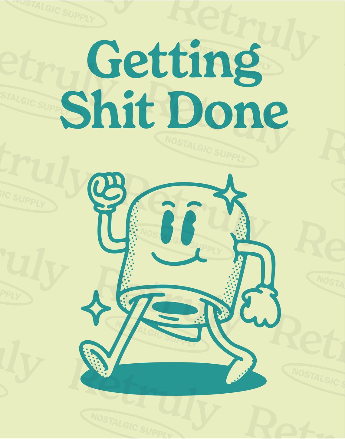 Getting Shit Done Retro Motivational Art Print - Image 2