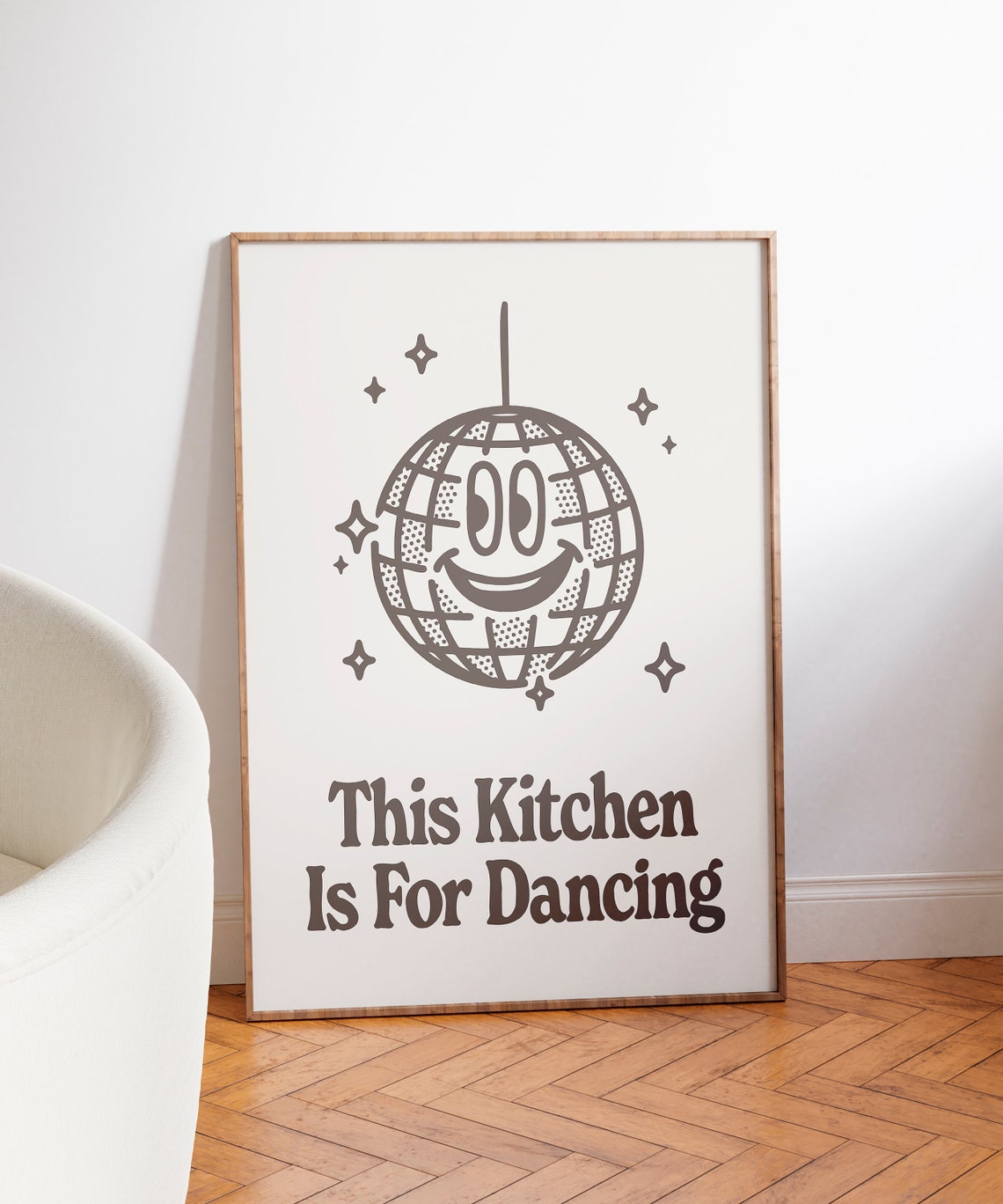 This Kitchen Is For Dancing Disco Ball Retro Kitchen Wall Art - Image 3