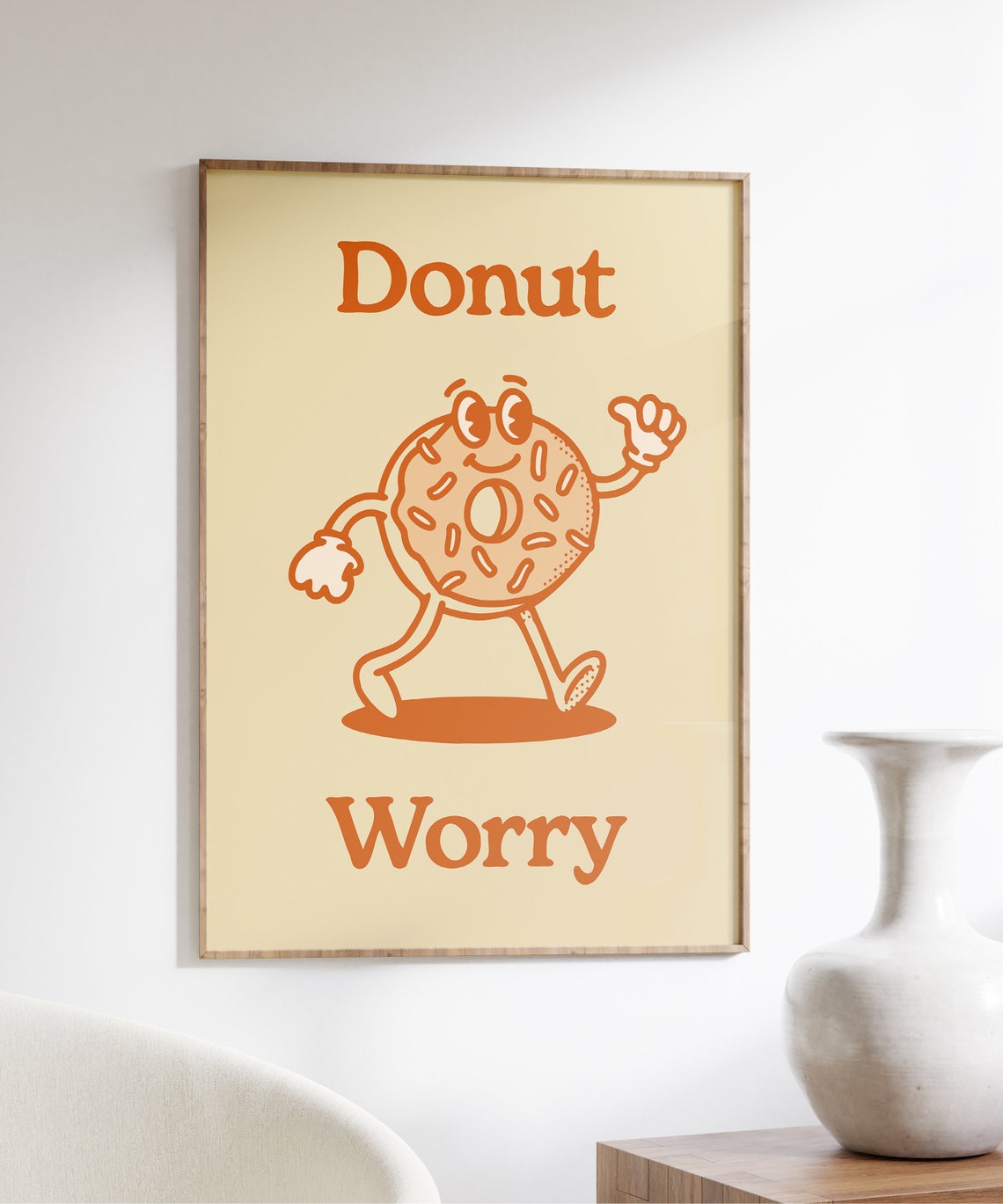 Donut Worry Retro Character Wall Art Retro Funny Wall Art Retro Wall Print Large Printable Art Printable Poster Print - Image 7