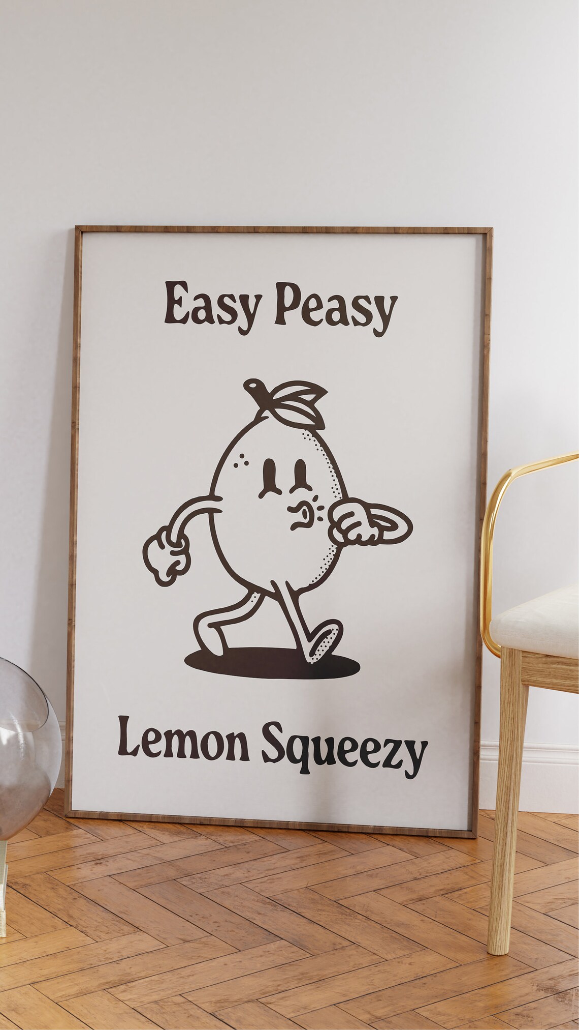 Easy Peasy Lemon Squeezy Retro Cartoon Character Quote Poster - Image 2