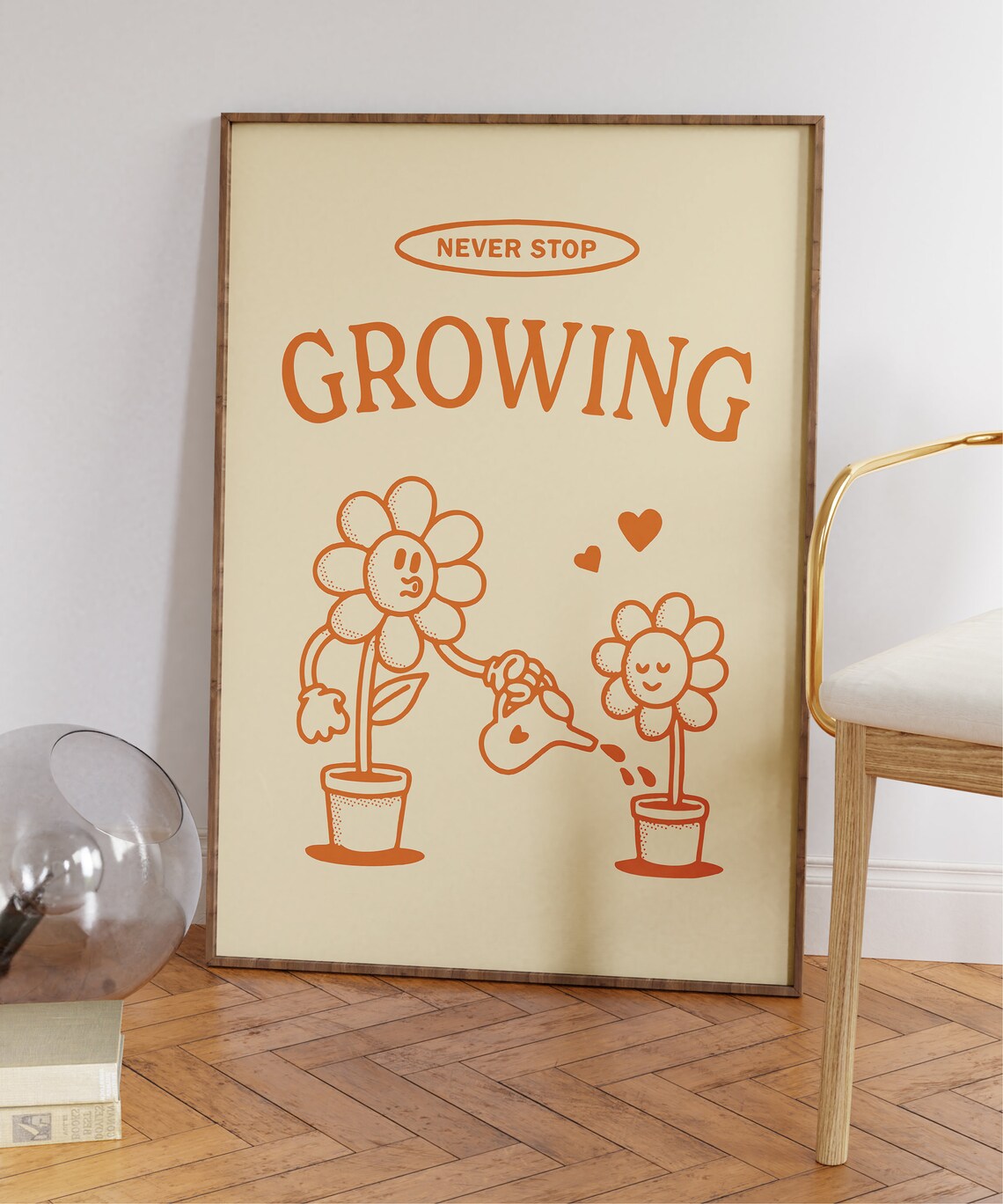 Never Stop Growing Retro Motivational Art Print - Image 7