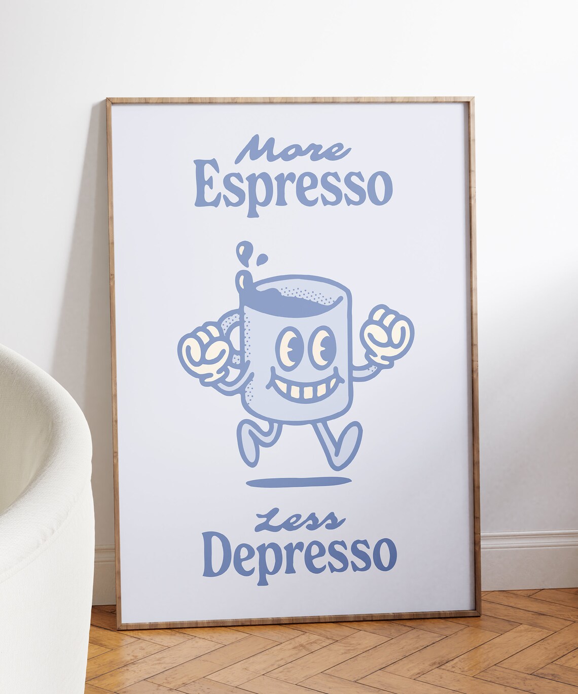 More Espresso Less Depresso Funny Coffee Cup Quote Wall Poster - Image 7