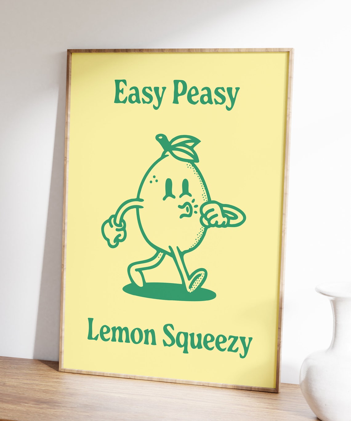 Easy Peasy Lemon Squeezy Retro Cartoon Lemon Character Poster - Image 7