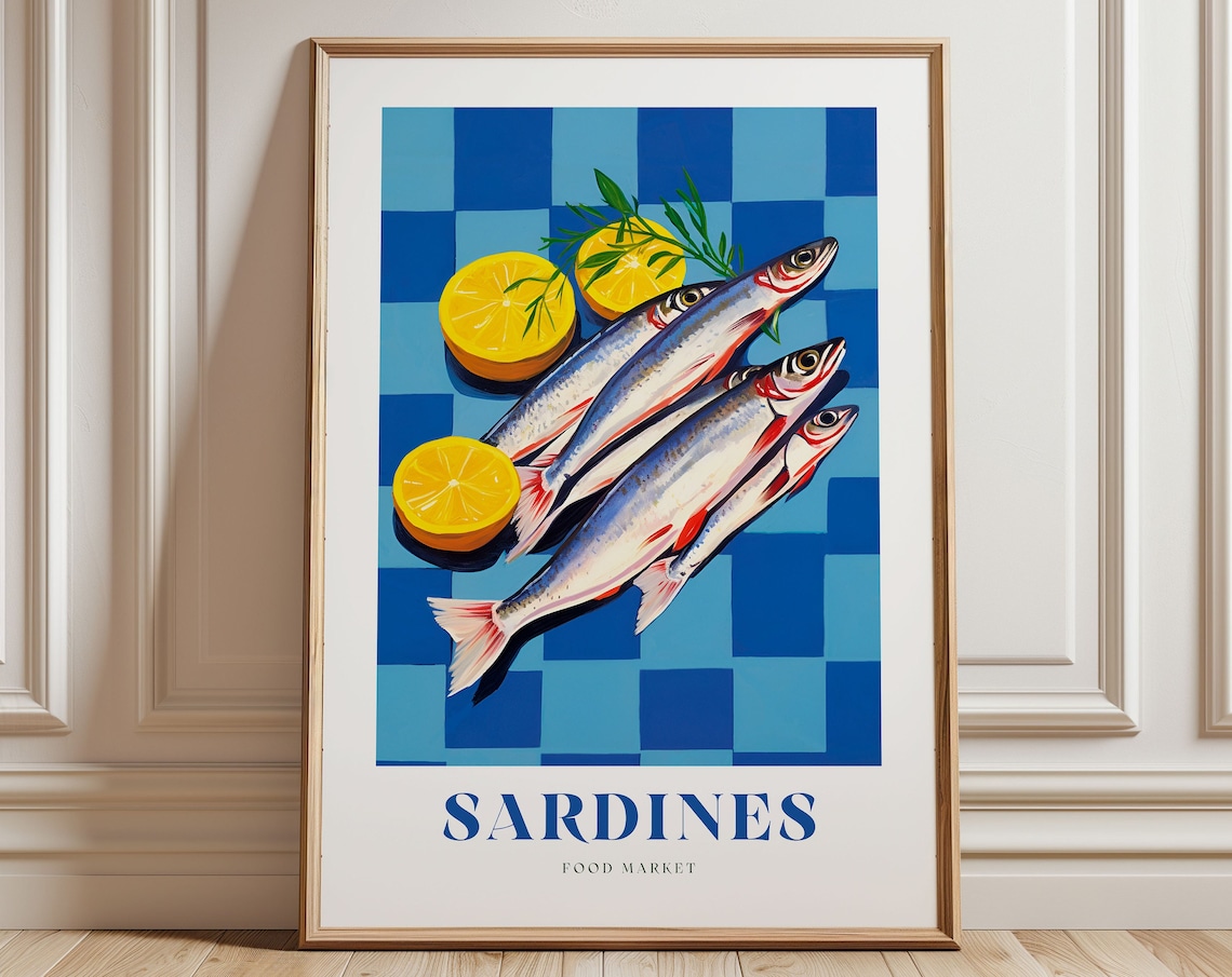 Sardines Print, Food Lover Club Kitchen Decor