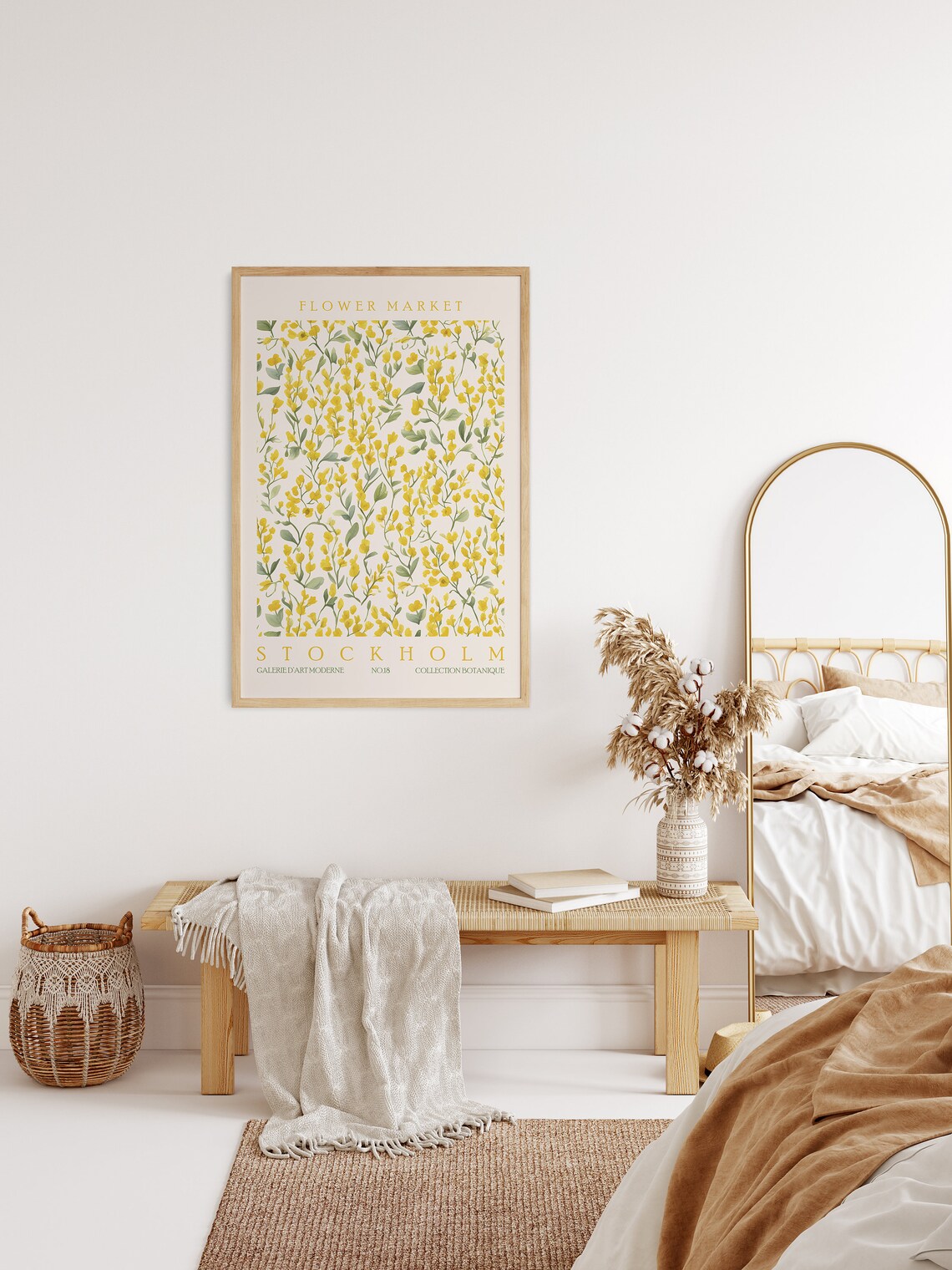 Stockholm Flower Market Yellow Mullein Blooms Botanical Poster - Image 2