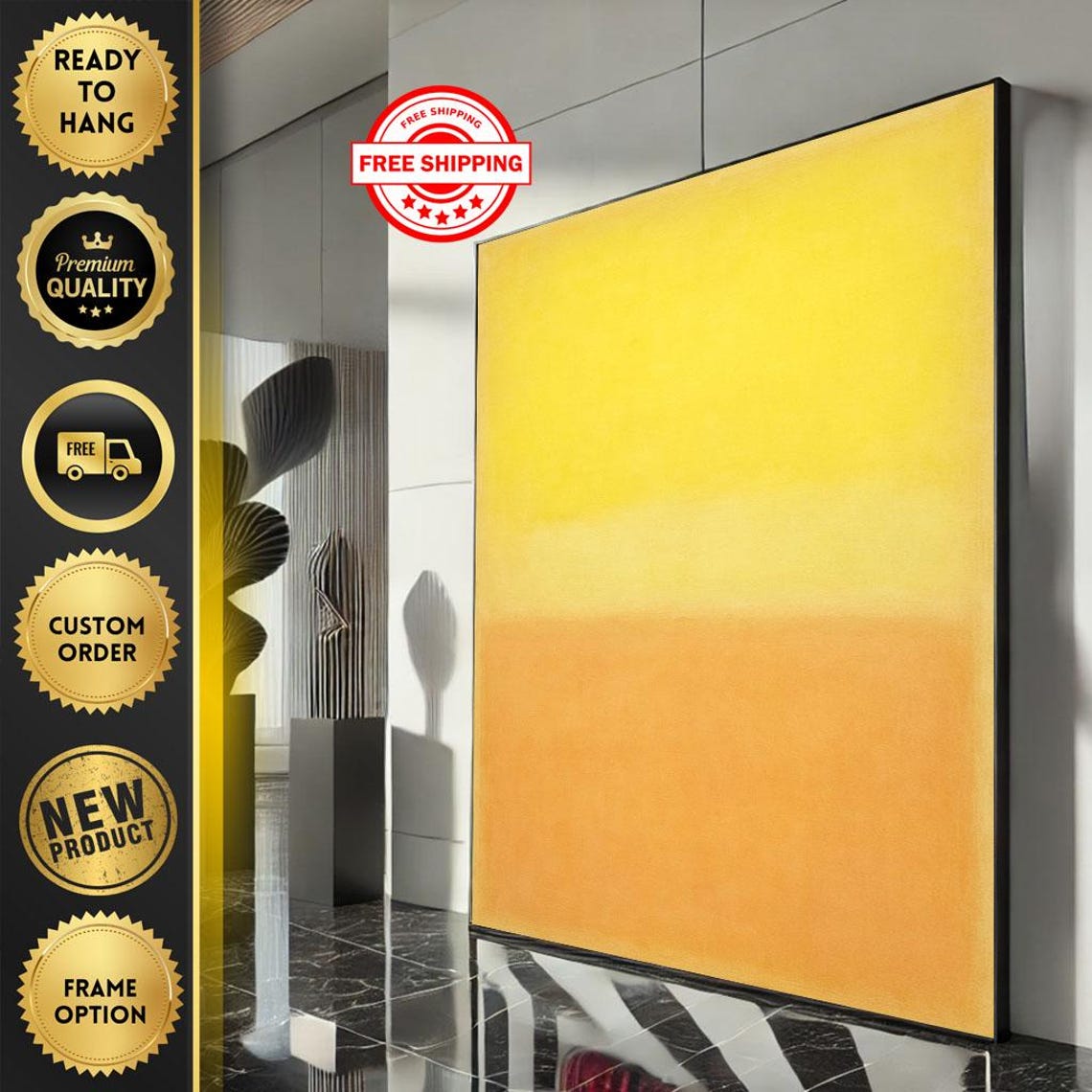 Rothko Style Yellow Orange Warm Luminous Color Field Art Poster