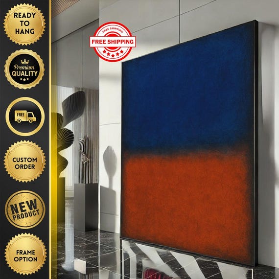 Mark Rothko Blue And Red Canvas Iconic Color Field Painting Reproduction For Bold Modern Interiors