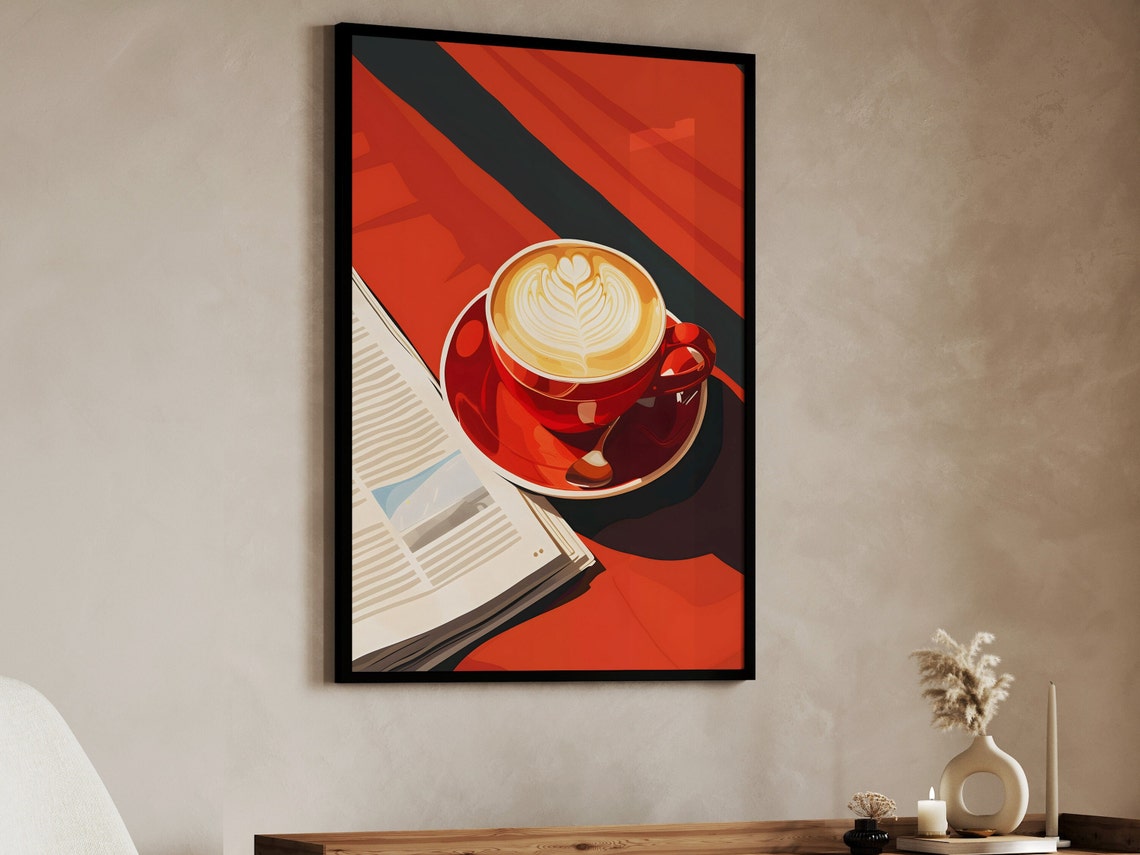 Coffee Cup Boho Wall Art Coffee Poster Boho Kitchen Decor Coffee Lover Gift Boho Decor Cafe Decor Minimalist Coffee Prints Espresso - Image 2