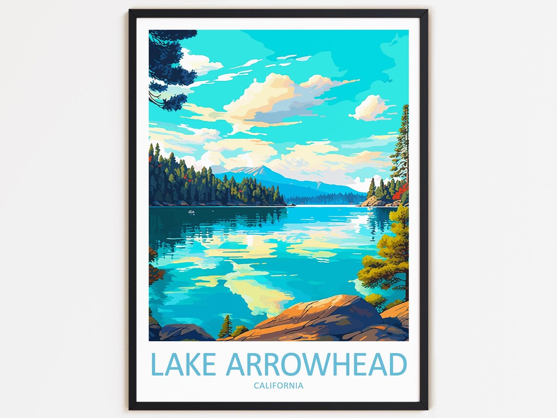 Lake Arrowhead Travel Poster, California Gift