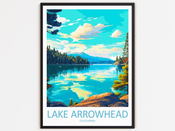 Lake Arrowhead Travel Poster, California Gift