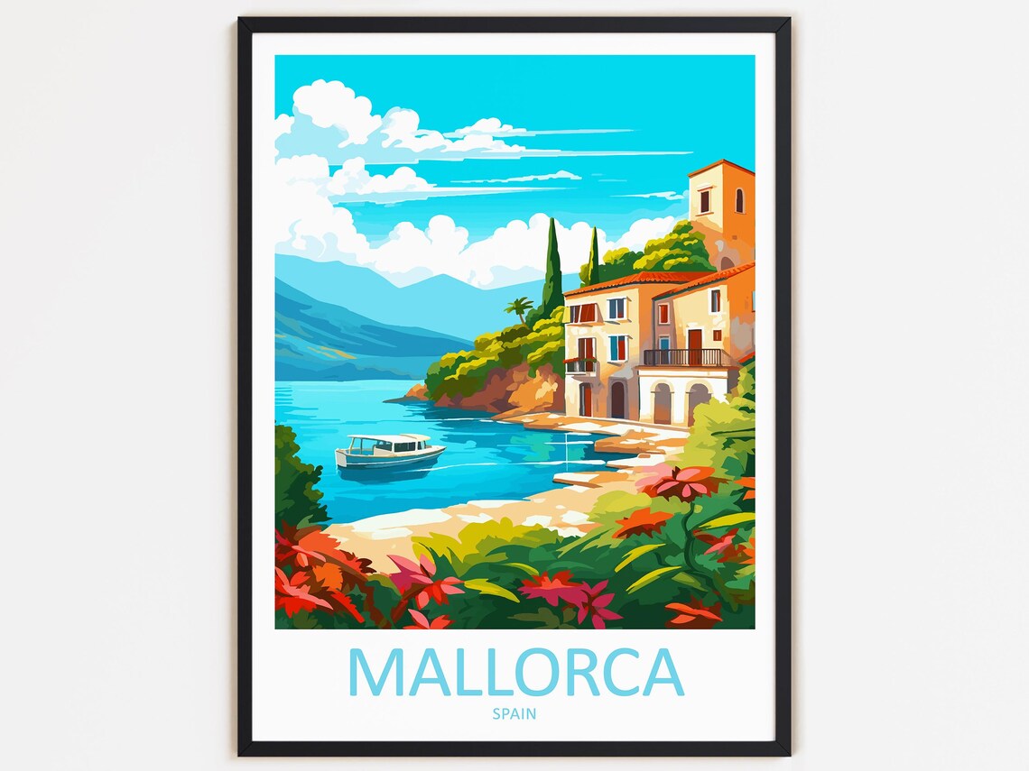 Mallorca Travel Print, Spain Home Decoration