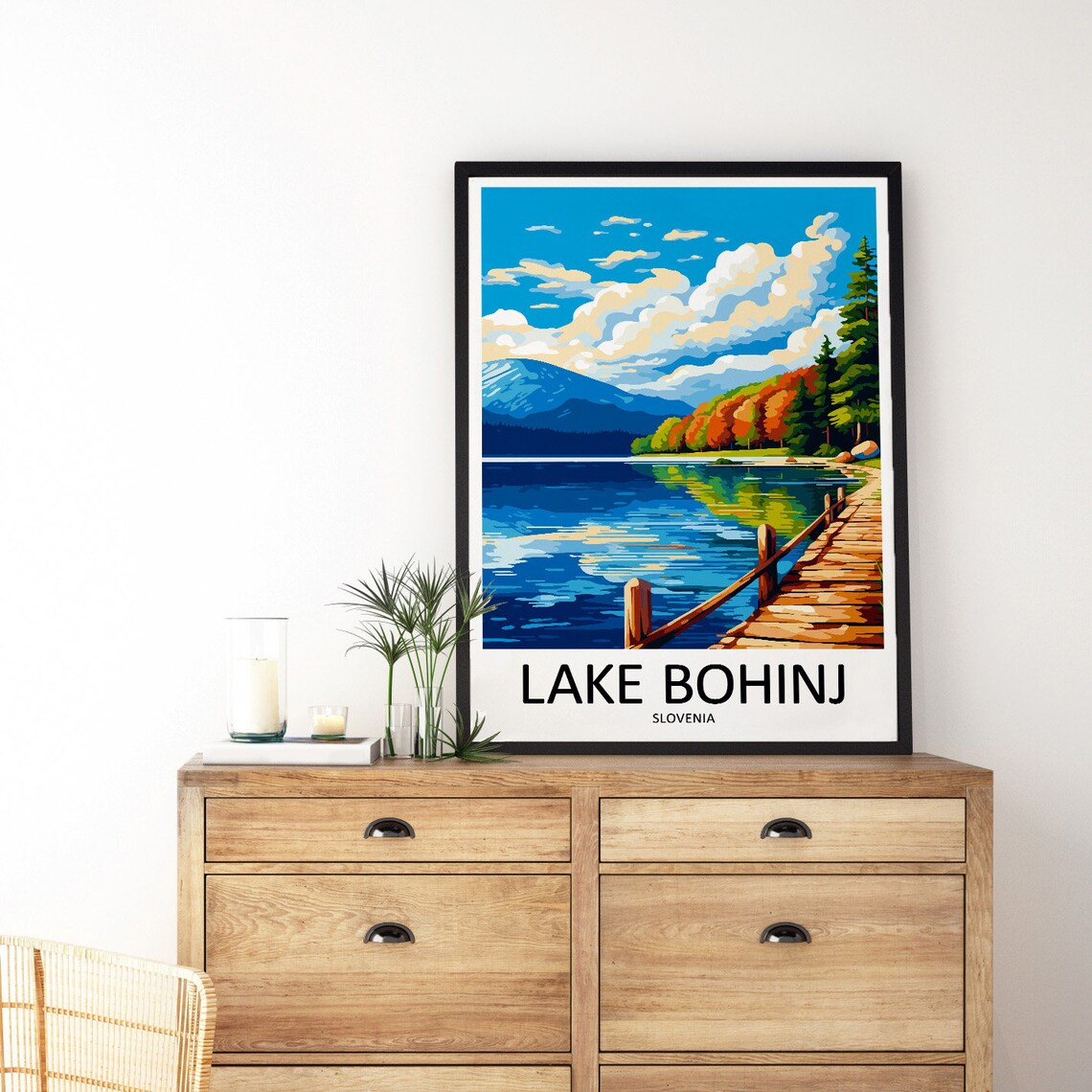 Lake Bohinj Travel Poster, Slovenia Landscape - Image 3
