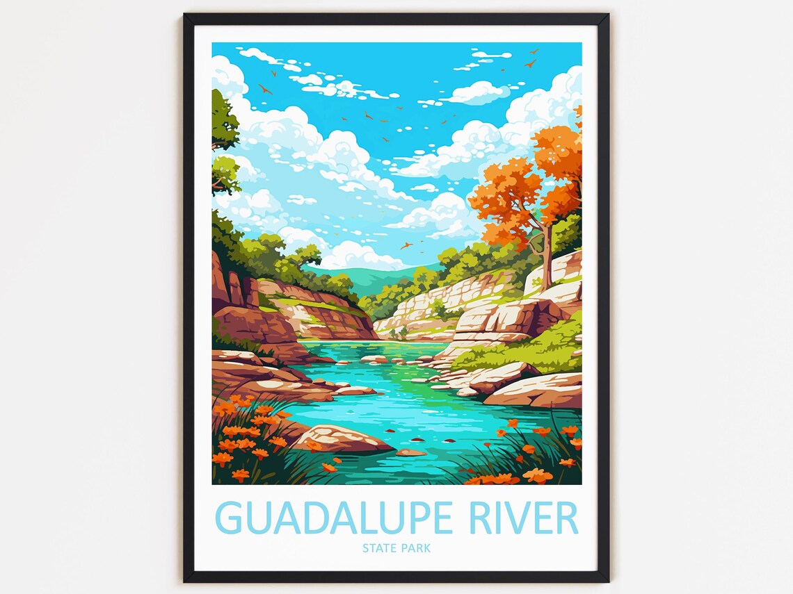 Guadalupe River Travel Poster, State Park Gift
