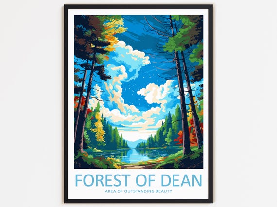 Forest Of Dean Travel Print Wall Decor Forest Of Dean Wall Hanging Art Home Dcor Area Of Outstanding Beauty Gift Art Lovers