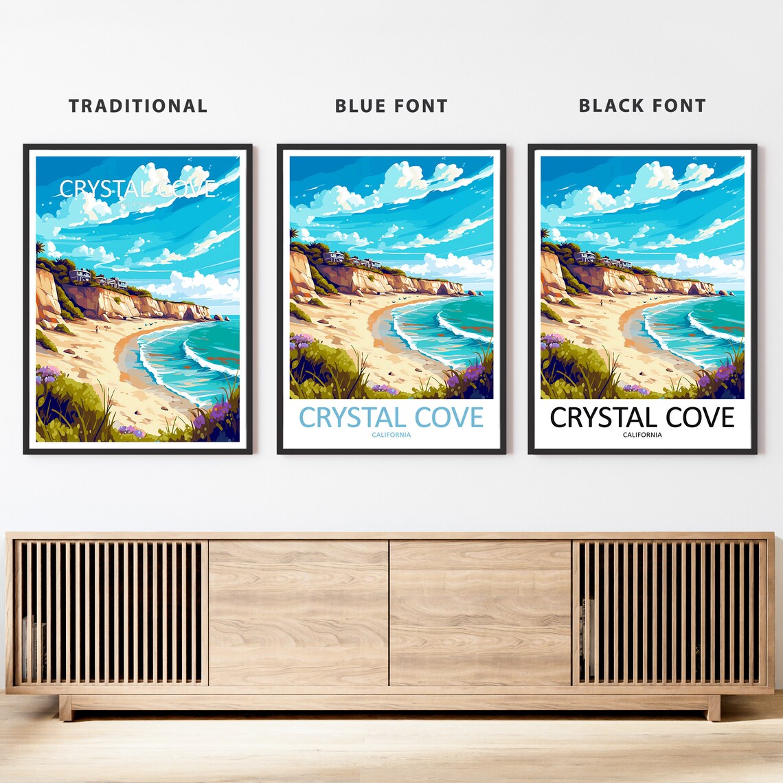 Crystal Cove California Bluff Beach Coastal Orange County Travel Poster - Image 2