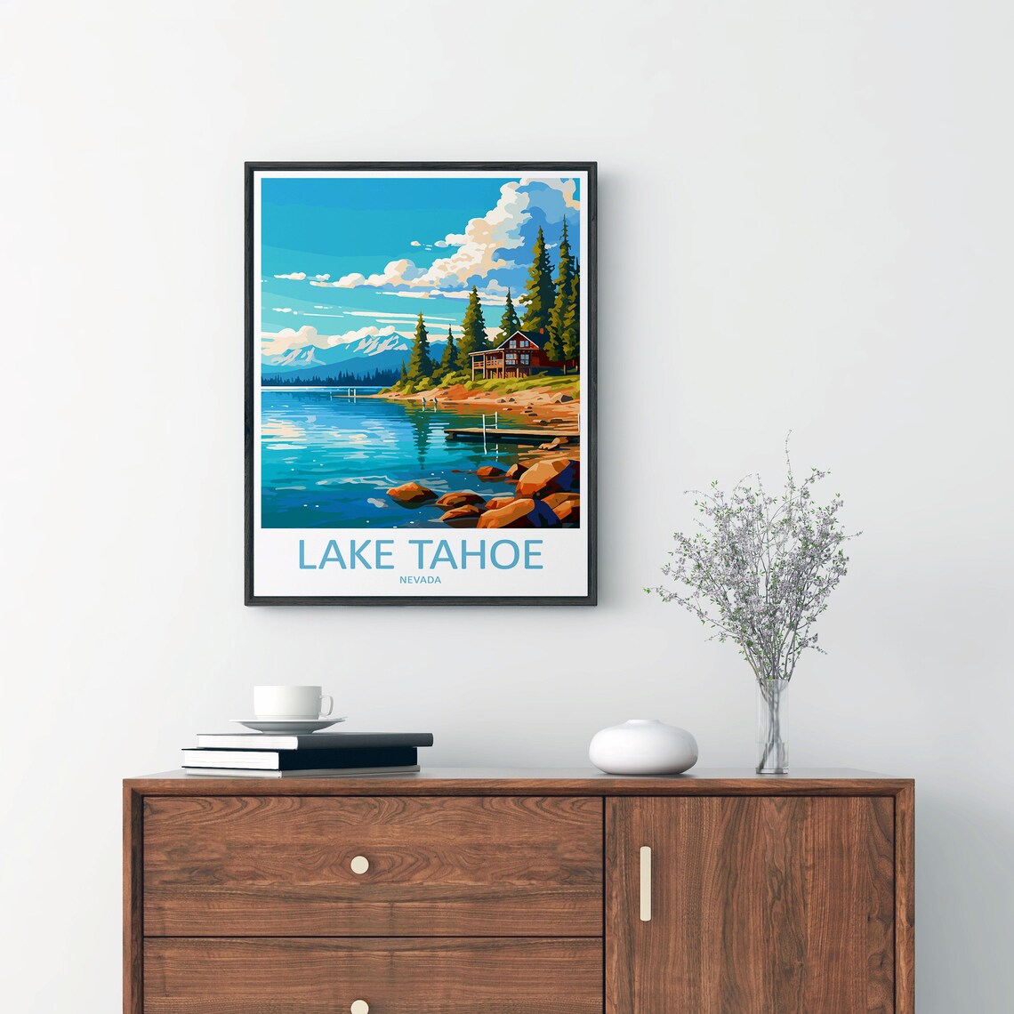Lake Tahoe Travel Poster, Nevada Landscape Decor - Image 2