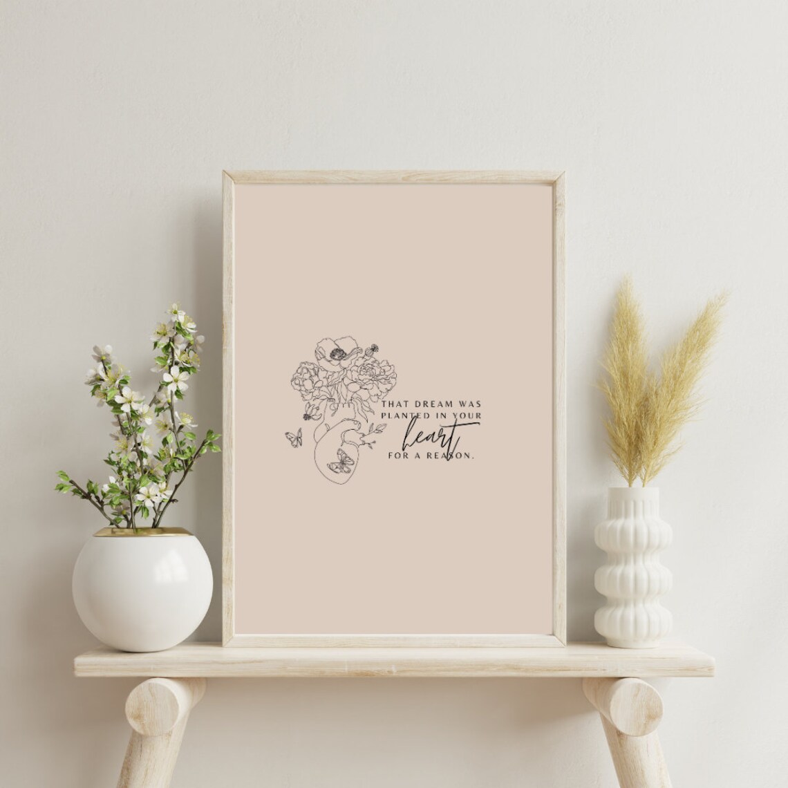 That Dream Was Planted in Your Heart Floral Vase Line Art Poster