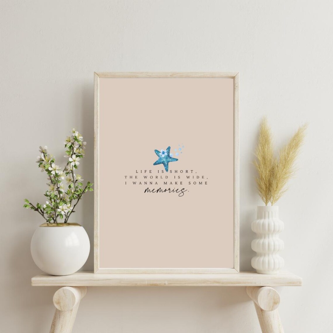 Life Is Short the World Is Wide Memories Starfish Quote Poster - Image 2