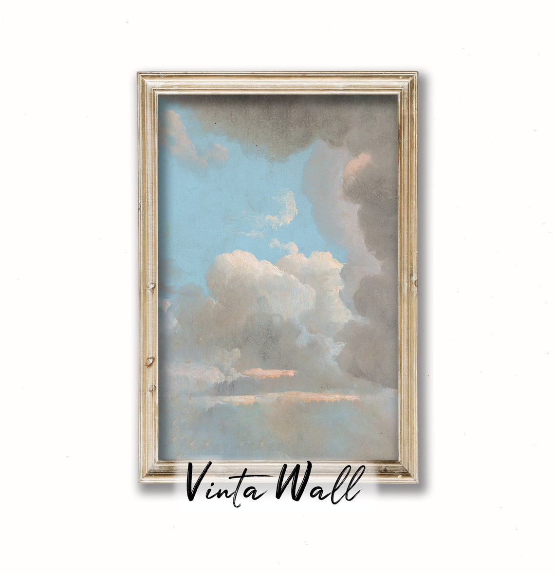 Towering Cumulus Clouds Vintage Sky Study Painting Art Print