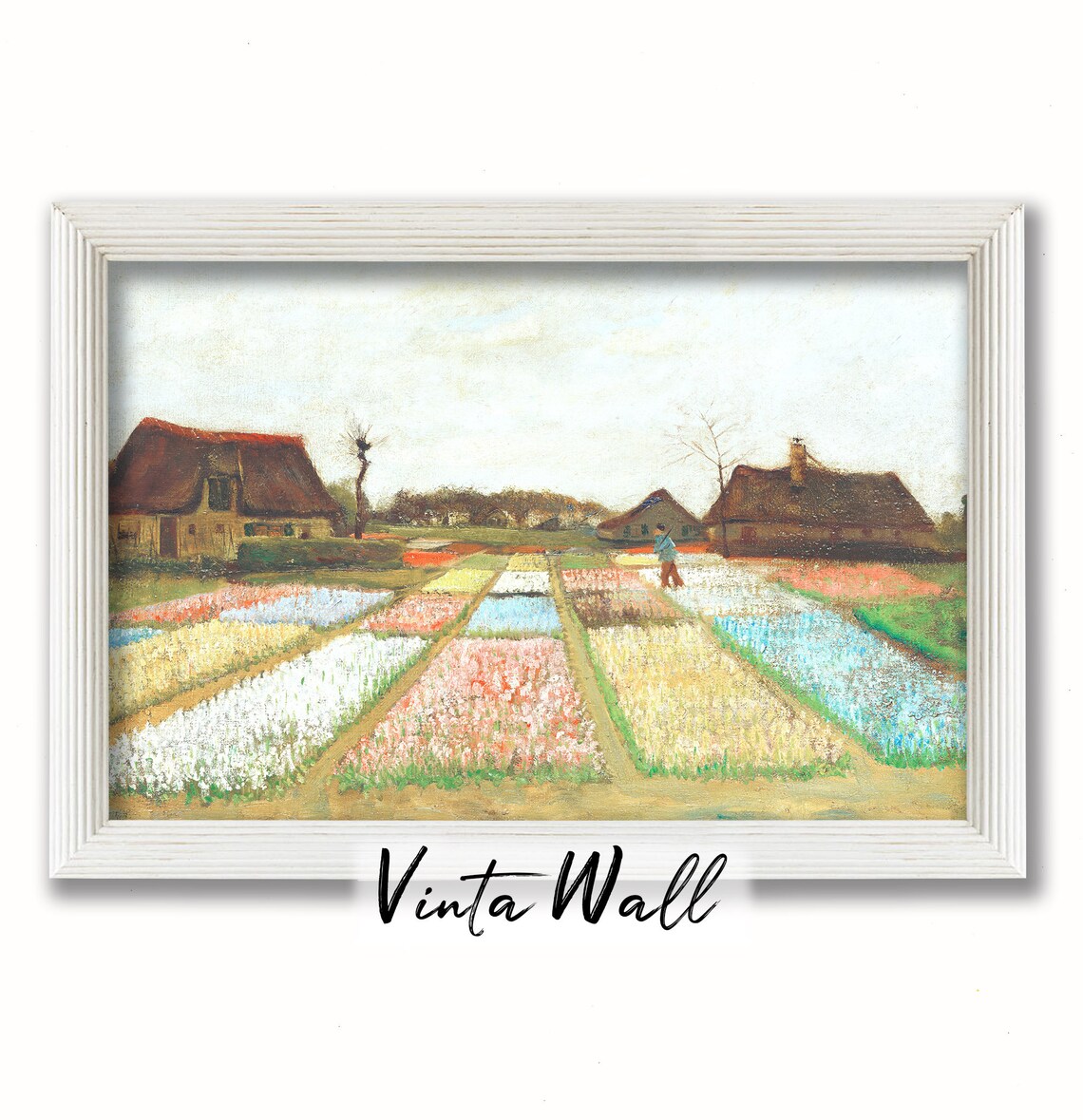 Van Gogh Flower Beds in Holland Striped Bulb Fields Vintage Floral Poster - Image 2