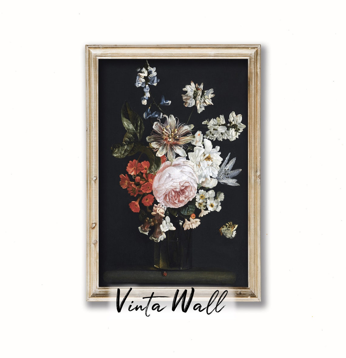 Peony Flower Print Still Life Oil Painting Dark Accademia Black Floral Vintage Art Pink Botanical Moody Home Wall Decor Farmhouse