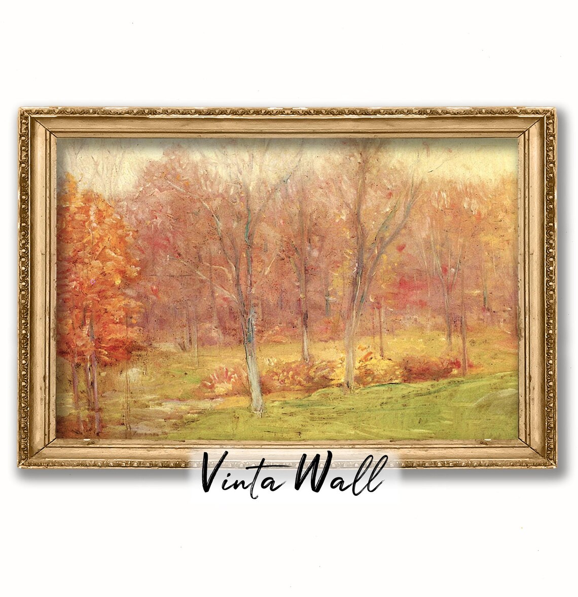 Blushing Autumn Woodland Impressionist Fall Forest Painting Poster - Image 2